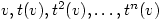 v,t(v),t^2 (v),\dots,t^n (v)